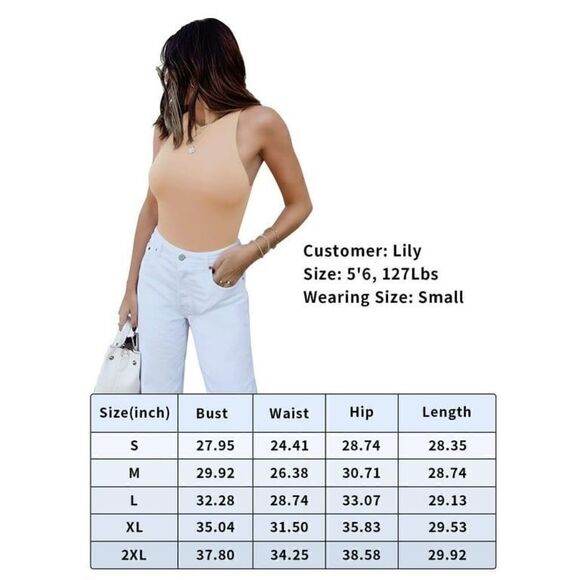 REORIA Tank Bodysuit for Women Halter Neck - New - Picture 5 of 10